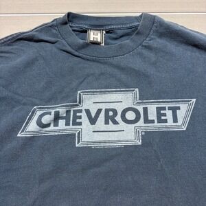Chevrolet Graphic T-Shirt Mens XL Blue Vintage Style Chevy Bowtie Logo Tee